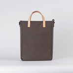 Double Coated Laptop Tote 130 // Waxed Canvas (Charcoal)