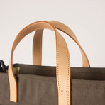 Double Coated Laptop Tote 130 // Waxed Canvas (Charcoal)