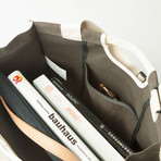 Wide Tote 210 // Waxed Canvas (Charcoal)