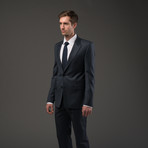 Versace Italian Wool Suit // Blue Herringbone (Euro: 48)