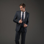 Versace Italian Wool Suit // Blue Herringbone (Euro: 48)