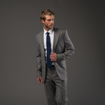 Versace Italian Wool Suit // Pastel Grey Pinstripe (Euro: 52)