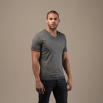 Solid V-Neck // Black (2XL)