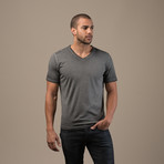Solid V-Neck // Black (2XL)