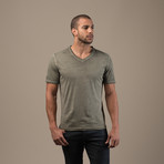 Solid V-Neck // Olive (L)