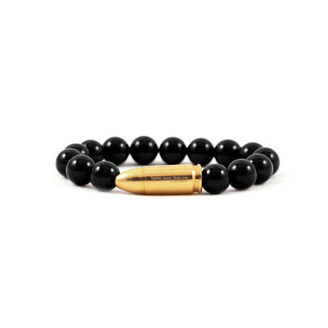 Small Bullet Bracelet // Gold // Onyx (Small)