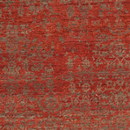 Hand-Knotted Abstract Pattern Wool // Red & Brown