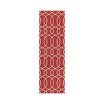 Flat-Weave Geometric Pattern Wool // Red & Ivory (2'L x 3'W)