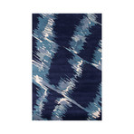 Hand-Tufted Abstract Pattern Wool // Blue (2'L x 3'W)