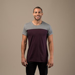 Billy 2 Tone Tee // Charcoal + Oxblood (S)
