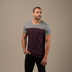 Billy 2 Tone Tee // Charcoal + Oxblood (S)