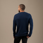 Waffle Knit Sweater // Cobalt (S)