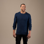 Waffle Knit Sweater // Cobalt (S)
