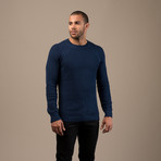 Waffle Knit Sweater // Cobalt (S)