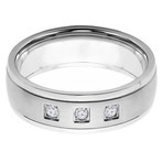 Titanium & Diamond Brushed Comfort Fit Ring (Size 11)