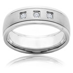 Titanium & Diamond Brushed Comfort Fit Ring (Size 11)