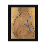 Crouched Nude // Framed (15"L x 18"H)