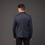 Jacob Holston // Jansen Jersey Blazer with Leather Piping // Navy (S)