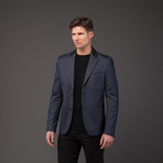 Jacob Holston // Jansen Jersey Blazer with Leather Piping // Navy (S)