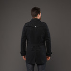 Berlin Leather Piping Trench Coat // Black (M)