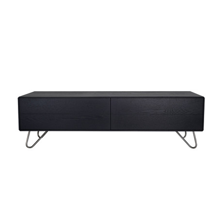 Villads TV Cabinet (Charcoal Gray Lacquer)