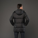 Roberto Cavalli Down Hooded Puffer Jacket with Tiger Interior // Black (Euro: 46)