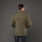 Valentino // Double Layer Coat with Hideaway Hood // Olive (Euro: 47)
