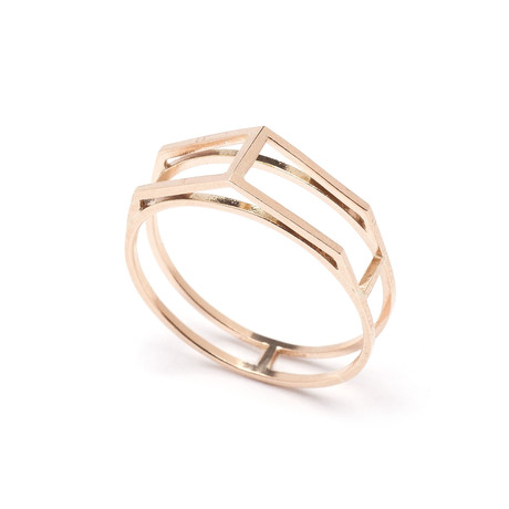 Triangular Wire Ring // Gold (Size 5)