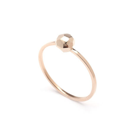 Faceted Ball Ring // Large Gold (Size 5)