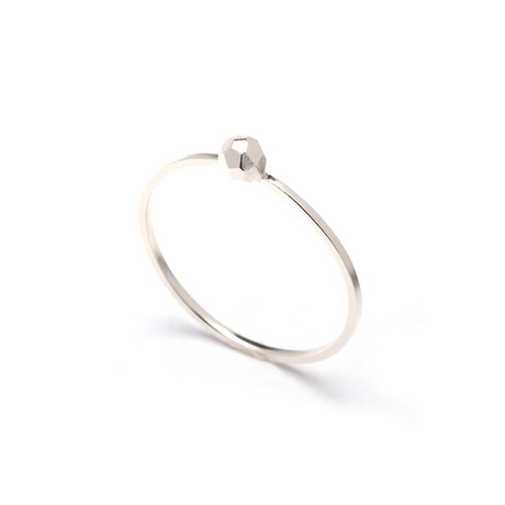 Faceted Ball Ring // Silver (Size 5)