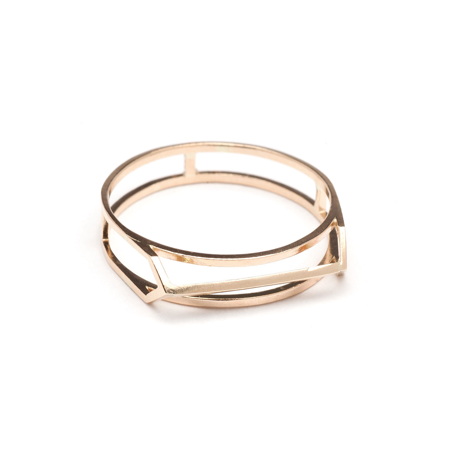 Triangular Prism Wire Ring // Gold (Size 5) - Mute Object - Touch of Modern