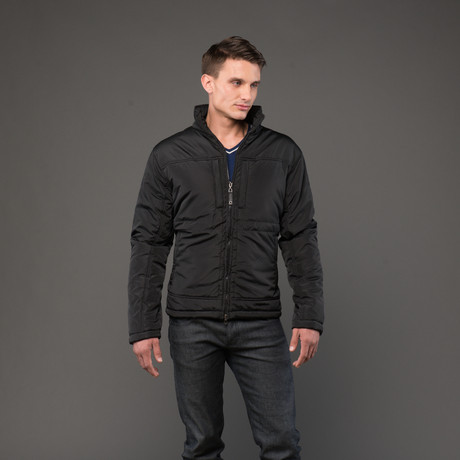 Roberto Cavalli Puffer Jacket With Tiger Interior // Black (Euro: 46)