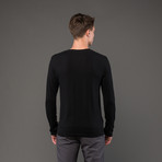 Atmos Long Sleeve V-Neck T-Shirt // Black (S)