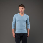 Aeon V-neck Shirt // Smoke Blue (M)