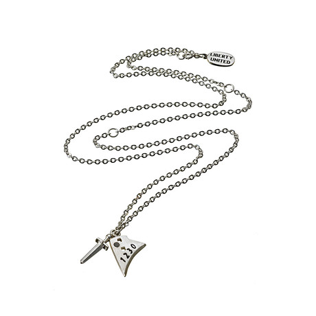 Sterling Silver and Gunmetal Sword & Plowshare Necklace