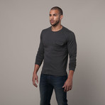 Long Sleeve Crew +  Pocket Detail // Charcoal (M)
