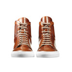 Gold Stamped Cordovan Leather High Tops // Camel (Euro: 45)