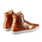 Gold Stamped Cordovan Leather High Tops // Camel (Euro: 42)