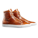 Gold Stamped Cordovan Leather High Tops // Camel (Euro: 44)