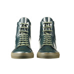 Gold Stamped Cordovan Leather High-Top // Forest (Euro: 46)