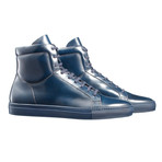 Gold Stamped Cordovan Leather High-Top // Navy (Euro: 44)