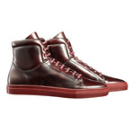 Gold Stamped Cordovan Leather High-Top // Oxblood (Euro: 46)