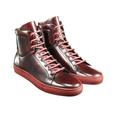 Gold Stamped Cordovan Leather High-Top // Oxblood (Euro: 46)