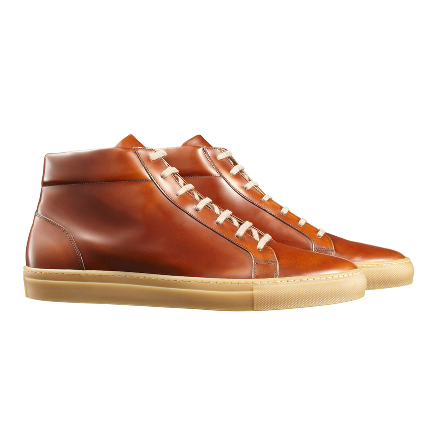 Gold Stamped Cordovan Leather Mid Tops // Camel (Euro: 40) - Haxby ...