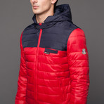 Members Only // Down Colorblock Puffer // Red (S)