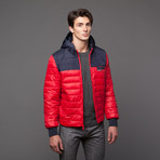 Members Only // Down Colorblock Puffer // Red (S)