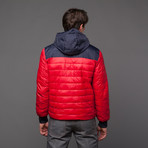 Members Only // Down Colorblock Puffer // Red (S)