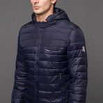 Members Only // Down Colorblock Puffer // Navy (S)