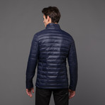 Down Button Front Blazer // Navy (L)