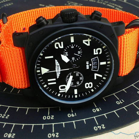 Ident Aviator Watch // Orange
